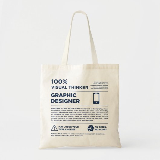 Tote Bag Étiquette de soin de conception graphique Kean MGC (Devant)