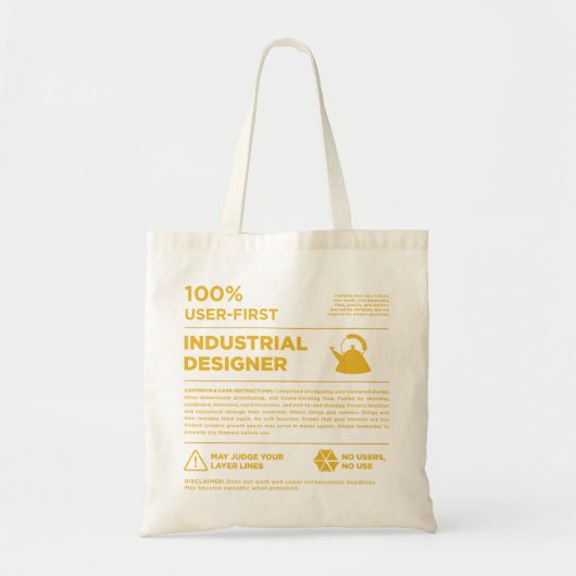 Tote Bag Étiquette de soin de conception industrielle Kean (Devant)
