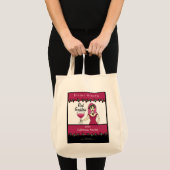 Tote Bag Étiquette fait sur commande de vin de déesse rouge (Devant (produit))