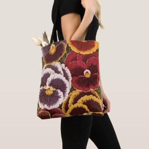 Tote Bag Étiquettes de paquets de graines vintage, fleurs d