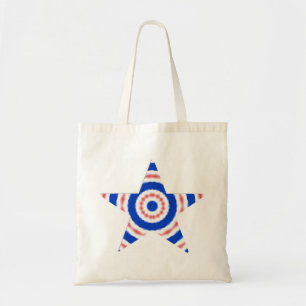 Tote Bag Étoile blanche et bleue rouge Fourre-tout