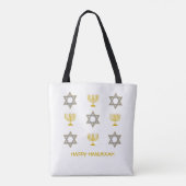 Tote Bag Étoile de David Menorah HANOUKKA (Dos)