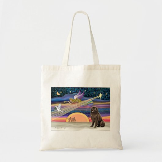 Tote Bag Étoile de Noël - Terre-Neuve (marron 2) (Devant)