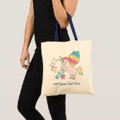 Tote Bag Étoile rose d'arc-en-ciel de licorne (Devant (produit))