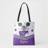 Tote Bag Étoiles argentées violettes Cheer Cheer-leading (Devant)