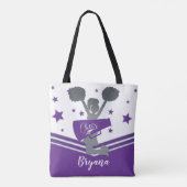 Tote Bag Étoiles argentées violettes Cheer Cheer-leading (Dos)