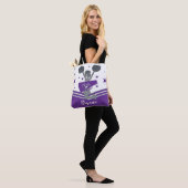 Tote Bag Étoiles argentées violettes Cheer Cheer-leading (Sur le modèle)