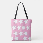 Tote Bag Étoiles Blanches Sur Rose (Dos)