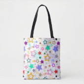 Tote Bag Étoiles colorées blanches (Devant)