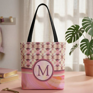 Tote Bag Étoiles connectées rose et jaune