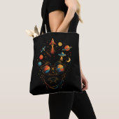 Tote Bag Étoiles dans mes yeux Psychedelic Space Sci-Fi & C (De près)