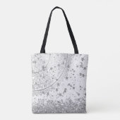 Tote Bag Étoiles d'argent Lotus Mandala en argent sur blanc (Dos)