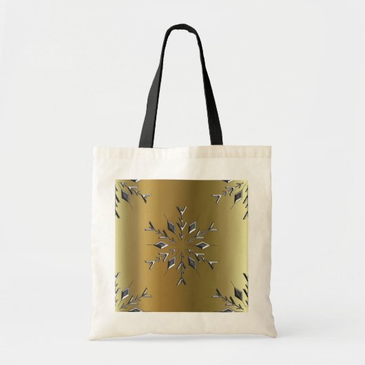 Tote Bag Étoiles de Noël en argent (Devant)