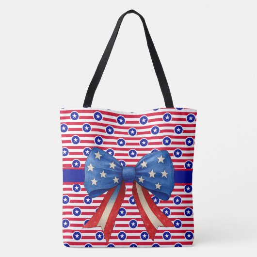 Tote Bag Étoiles Et Bandes (Dos)