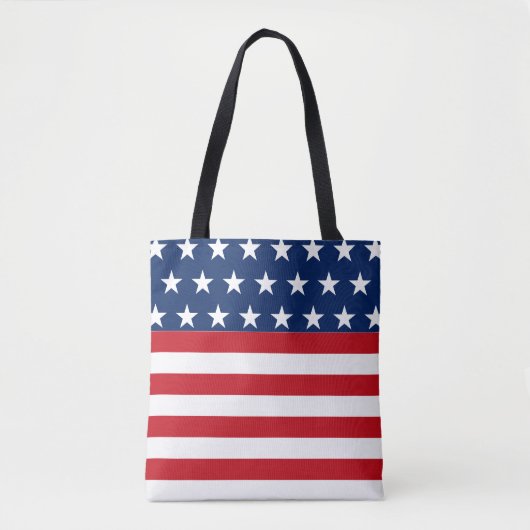 Tote Bag Étoiles et rayures Drapeau américain Patriotique (Devant)