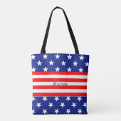 Tote Bag Étoiles et rayures patriotiques modifiables (Dos)