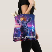 Tote Bag Étoiles Et Rayures Zebra Zanzibar (De près)
