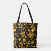 Tote Bag Étoiles Jaune Doré Pailleté Design (Dos)
