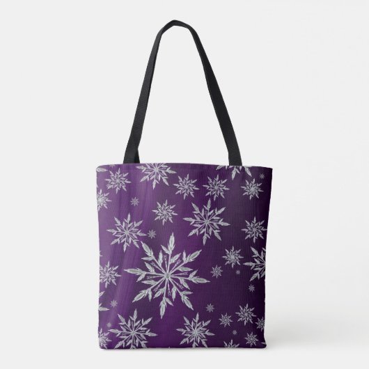 Tote Bag Étoiles pourpres de Noël avec le cristal de glace (Dos)
