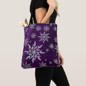 Tote Bag Étoiles pourpres de Noël avec le cristal de glace (De près)