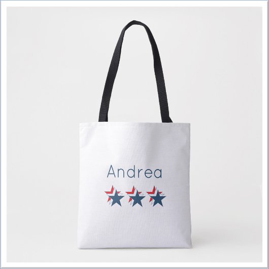 Tote Bag Étoiles rouges blanches et bleues