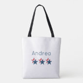 Tote Bag Étoiles rouges blanches et bleues (Dos)