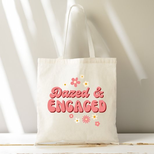 Tote Bag Étourdi et fiancé, groovy rétro daisy enterrement 