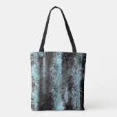 Tote Bag Étrange texture fibreuse en bleu clair et noir (Dos)
