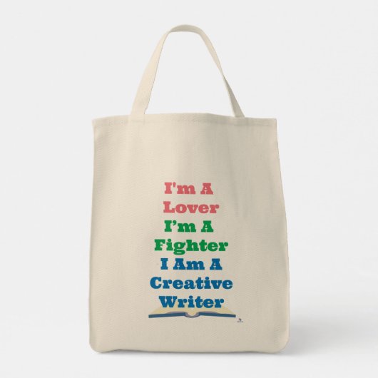 Tote Bag Être un écrivain créatif amoureux combattant devis (Dos)