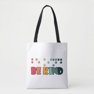 Tote Bag Être un peu littéraire en braille Sensibilisation 