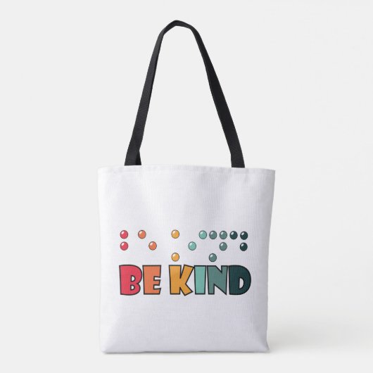 Tote Bag Être un peu littéraire en braille Sensibilisation  (Dos)