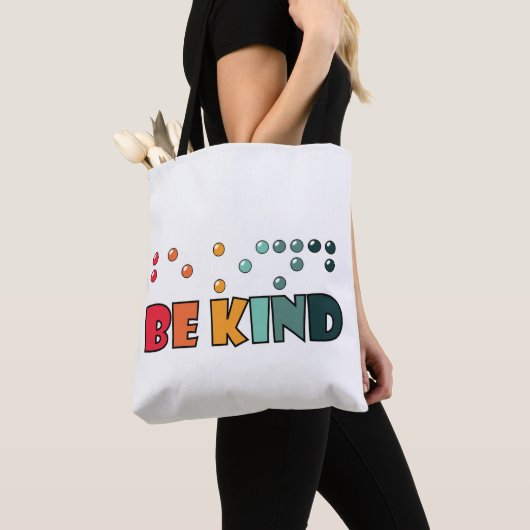 Tote Bag Être un peu littéraire en braille Sensibilisation  (De près)