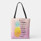 Tote Bag Être une typographie de l'aquarelle de l'ananas (Dos)