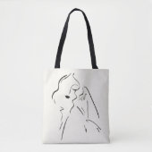 Tote Bag Étude simple - Croquis d'une dame (Devant)