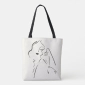 Tote Bag Étude simple - Croquis d'une dame (Dos)