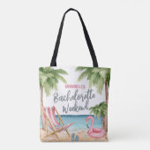 Tote Bag Étudiante libre d'été océan Aquarelle Plage (Dos)