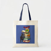 Tote Bag Étudiez Buddy Puppy avec School Girl on Books, ZKO (Devant)