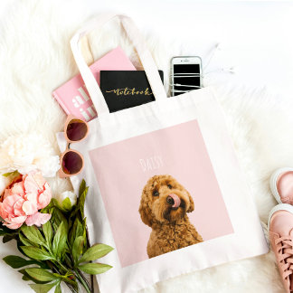 Tote Bag Étui de téléphone rose pastel personnalisé avec ph