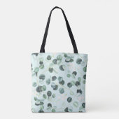 Tote Bag Eucalyptus Bliss : Motif d'aquarelle turquoise. (Dos)