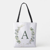 Tote Bag Eucalyptus Botanique Monogramme Mariage de verdure (Dos)