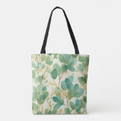 Tote Bag Eucalyptus Feuille Green et Gold Design (Dos)