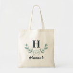 Tote Bag Eucalyptus Leaf Mint Classic Monogrammed<br><div class="desc">Eucalyptus Leaf Mint Classic Monogrammed Design. This product can be personalized with your custom name,  and initial letter. The handpainted watercolor eucalyptus branch look is classic and trendy. A perfect gift for her,  mom,  wife,  friend,  or for yourself! Customize yours by clicking personalize on the right.</div>