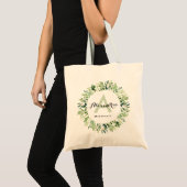 Tote Bag Éucalyptus moderne Monogramme Botanique (Devant (produit))