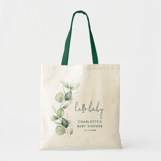 Tote Bag Eucalyptus verdure Baby shower botanique Swag (Devant)