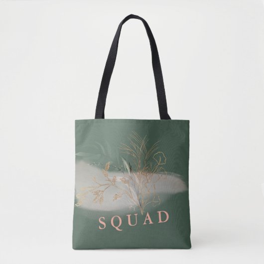Tote Bag Eucalyptus Vert moderne Fête des mariées Abstraite (Devant)