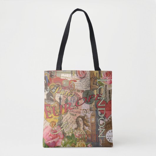 Tote Bag Europe Travel Vintage (Devant)