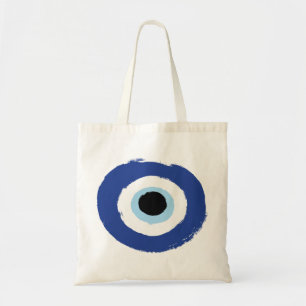 Tote Bag Evil Eye Artistic Blue Greek