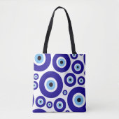 Tote Bag Evil Eye Pattern, Greek Eye, Turkish Eye, Nazar (Devant)