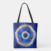 Tote Bag Evil Eye Watercolor agate and gold (Dos)