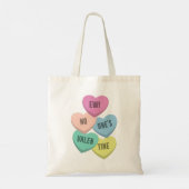Tote Bag "Ew ! Personne de Saint Valentin" Coeurs de bonbon (Dos)